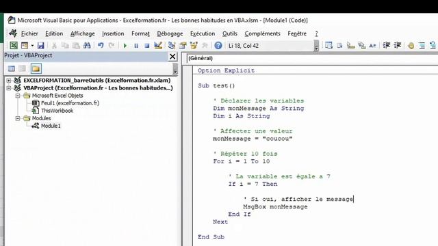 LES 6 BONNES HABITUDES QUI FACILITENT LE DÉVELOPPEMENT EN VBA SUR EXCEL смотреть онлайн