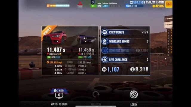 【CSR2】 Mitsubishi Lancer Evolution Final Edition (ÉLITE 0), shift and tune for 11.40x (eLgEzOoooO) смотреть онлайн