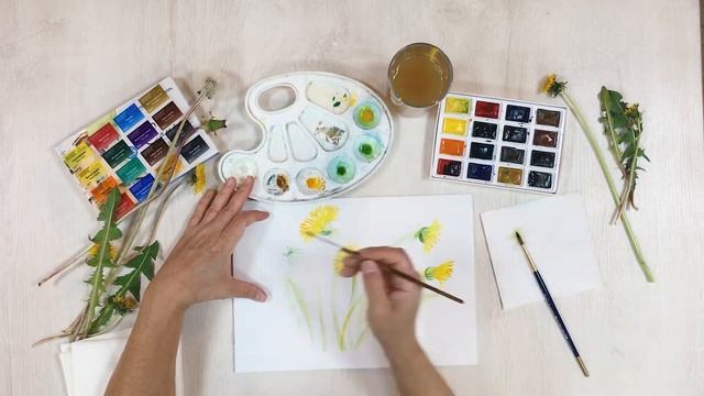 Как нарисовать Одуванчики Акварелью / Рукоделочки смотреть онлайн