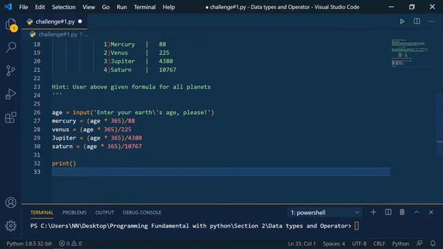 Multi-planet age calculator with python | Programming challenge | Programming fundamentals with py смотреть онлайн