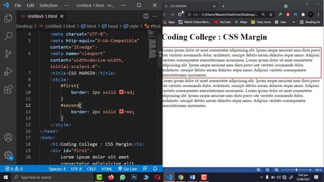 CSS Margin Tutorial | Class 7th | || Coding college || смотреть онлайн
