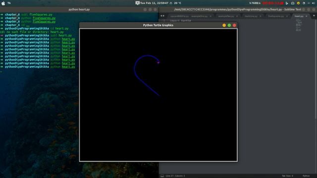 make heart with turtle (python) смотреть онлайн