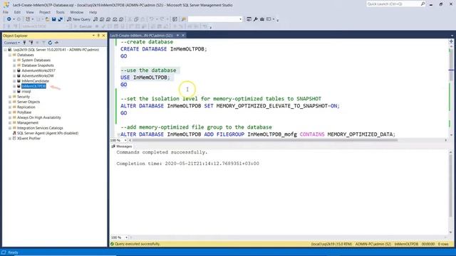 How to Create a SQL Server In-Memory OLTP-Enabled Database смотреть онлайн