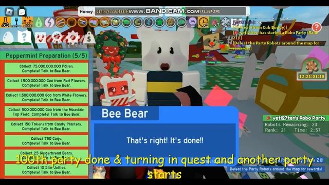 Do I BBM quest? Peppermint robo cub + Diamond & Mythic eggs in Bee Swarm Simulator Beesmas update смотреть онлайн