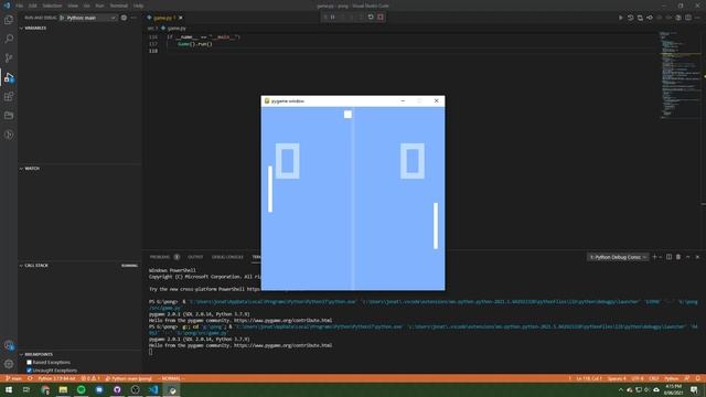 Pong (Python + PyGame) смотреть онлайн