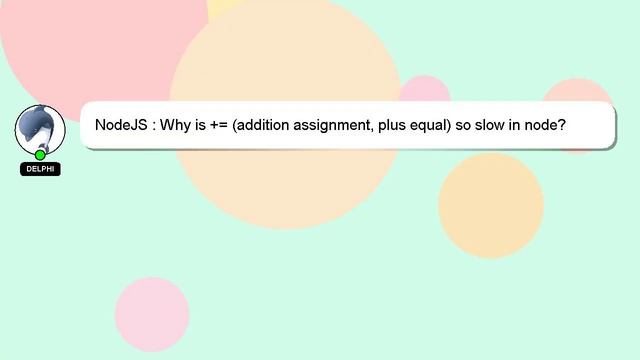 NodeJS : Why is += (addition assignment, plus equal) so slow in node? смотреть онлайн