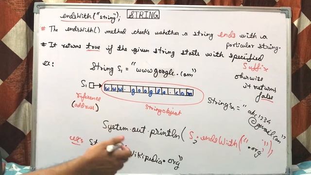 endsWith( ) method in string | java | ICSE X | class 10 | Semester 2 | computer applications смотреть онлайн