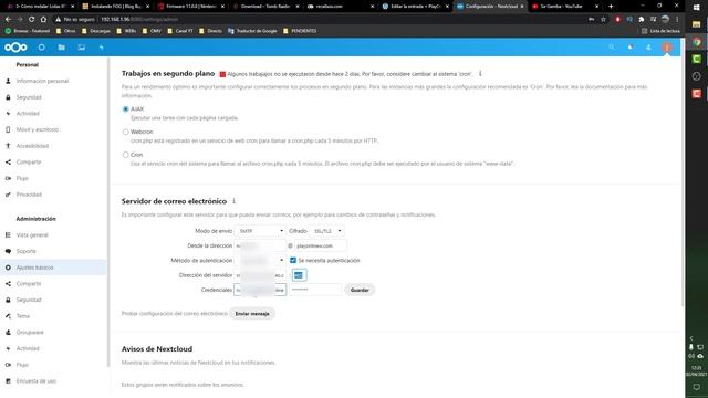 ? NEXTCLOUD Configurar CORREO para enviar notificaciones смотреть онлайн