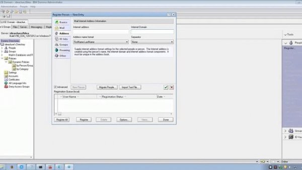 user registration in lotus notes 9.0 - Lotus Domino 9 Administrator part2