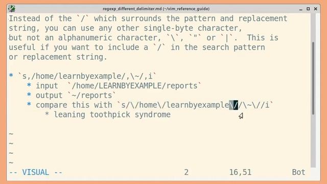 Vim regexp: Alternate delimiters смотреть онлайн