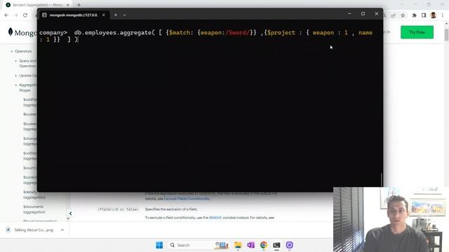 Aggregate pipeline: Sending fields to next stage with $project -DBA certification trainning c100db смотреть онлайн