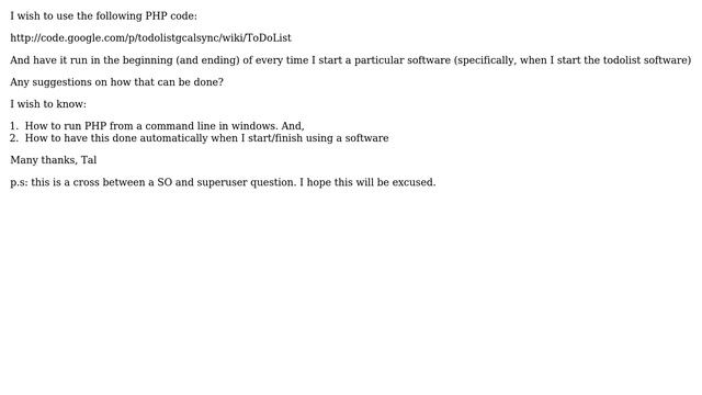 Run PHP from a command line in windows before starting up a software смотреть онлайн