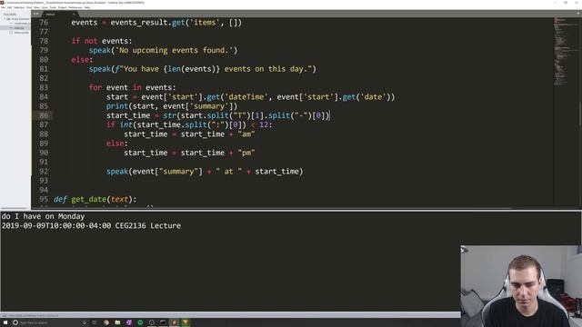 Python Voice Assistant Tutorial #7 - Speaking Events (With Pyttsx3) смотреть онлайн