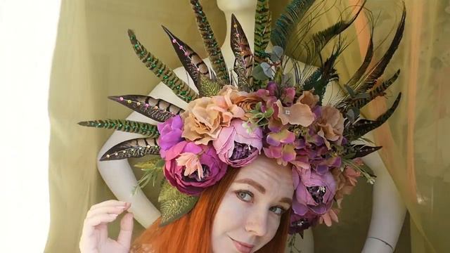 Короны из перьев фащана и цветов #ЛисьяМастерская смотреть онлайн