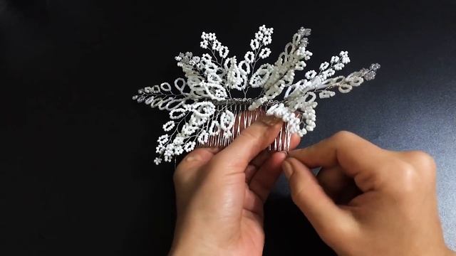 Bridal Beaded Hair Comb for Wedding. Handmade Hair Accessories for Beginners. смотреть онлайн