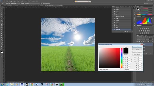 Tutorial Photoshop : How to make combine Grass sky photo смотреть онлайн