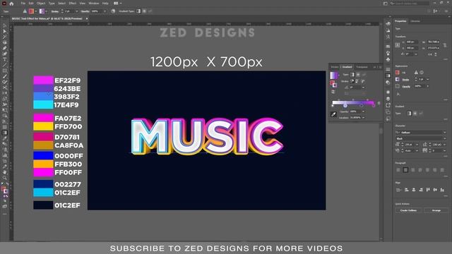 Create a Stunning 3D Text Effect in Illustrator - Zed Designs смотреть онлайн