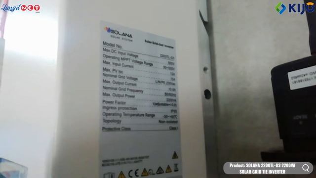 SOLANA 2200TL-G3 2200VA / 2KW Solar Grid Tie Inverter - (93121)