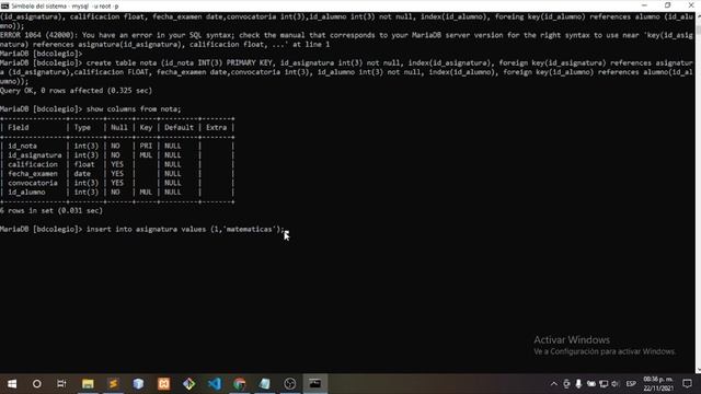 BD Colegio - Mysql - Cmd смотреть онлайн