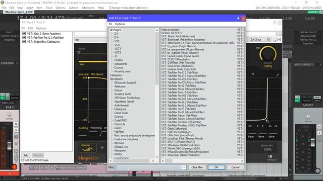 Volume Shaper в программе Reaper.