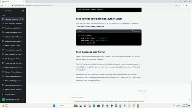 Problem to make an apache server run correctly under mod python смотреть онлайн