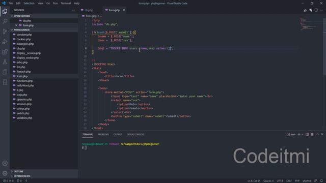 PHP Tutorial for Beginners 20 - Saving data to database смотреть онлайн