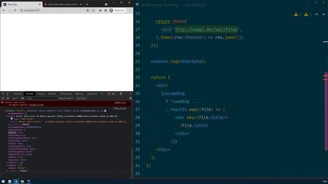 04. обработка ошибки | react-query смотреть онлайн