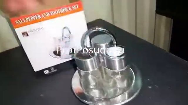 Набор соль перец и стаканчик для зубочисток на подставке Fenghua арт 8714 смотреть онлайн