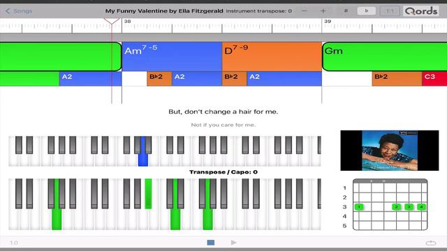 My Funny Valentine - Ella Fitzgerald , most accurate tutorial how to play piano /guitar смотреть онлайн