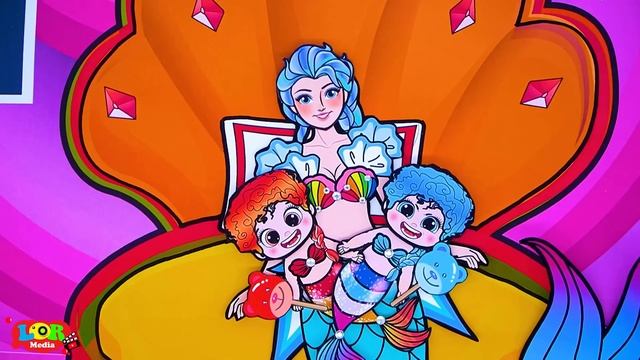 Paper Dolls Dress Up - Mermaid Twins Elsa Fire and Frozen Family Dress - Barbie Story & Crafts смотреть онлайн