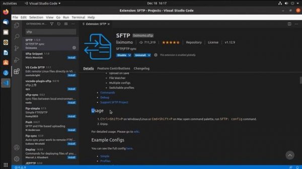 Visual Studio Code SFTP Extension