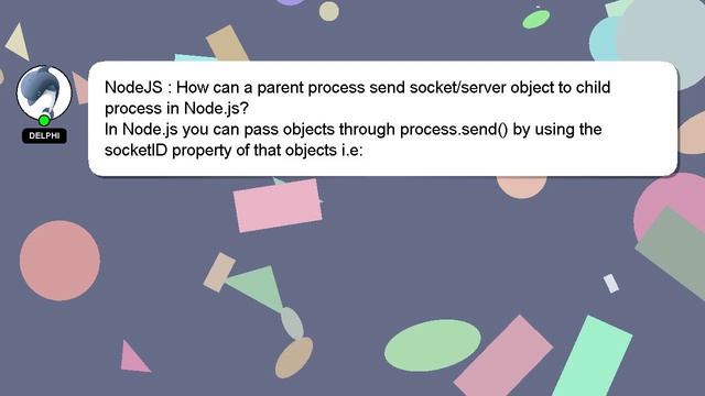 NodeJS : How can a parent process send socket/server object to child process in Node.js? смотреть онлайн
