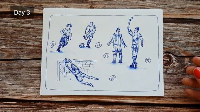 One week 100 people challenge 2020 / Sketching people in ink / Drawing figures смотреть онлайн
