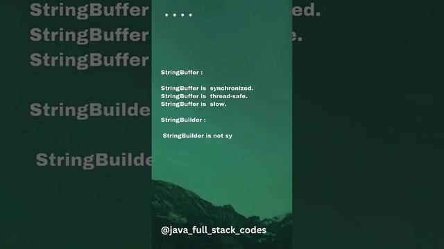 what is the difference between StringBuffer and StringBuilder in java ? #java #javaprogramming смотреть онлайн