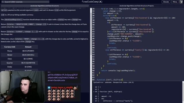 Study with me - Session 60 - FreeCodeCamp! - JavaScript Projects - Project 4 & Final Project 5 смотреть онлайн
