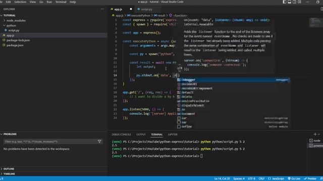 Execute Python scripts from Express.js! смотреть онлайн