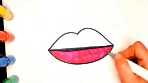 Косметика - Как нарисовать Губы  Раскраска  Make Up - How to Draw Lips