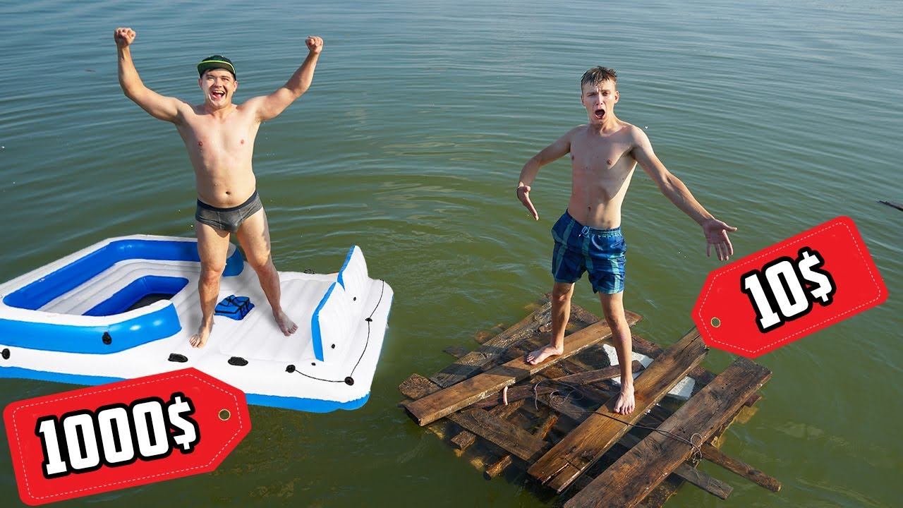 Плот за 10$ против плот за 1000$. Выбери правильный плот, чтобы выжить! смотреть онлайн