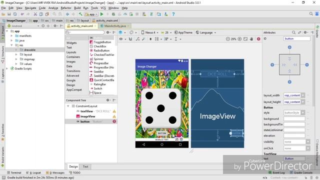 How to Change ImageView in Android Studio | Dice Roll App | Using Buttons to change ImageView смотреть онлайн