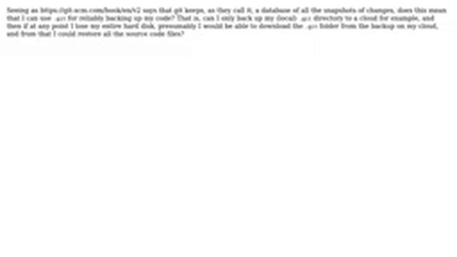 Can the .git folder be used for backup and restoring? смотреть онлайн