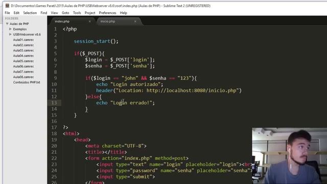 PHP - Aula 10 - Parte 02 (Sistema de Login com SESSION) смотреть онлайн