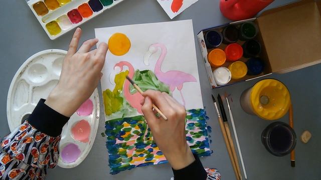 Рисуем фламинго с детьми 5-6 лет, 2 часть смотреть онлайн