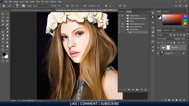 New Oil Painting Photoshop Action 2021 Free Download смотреть онлайн
