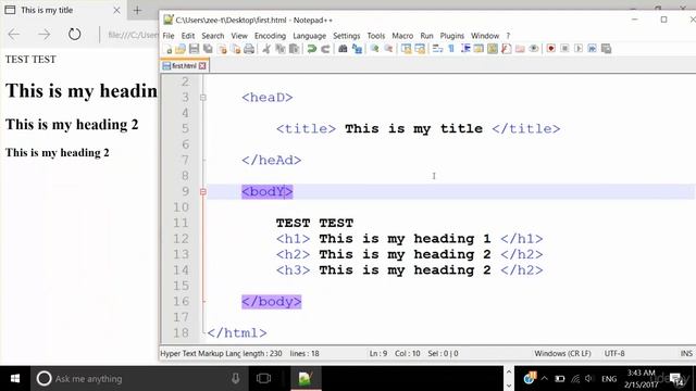 Section 1 Learn HTML in Urdu Hindi, Lecture 4 HTML is Case Insensitive Urdu Hindi смотреть онлайн