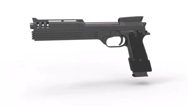 Pistol Auto 9 3D model view from the movie RoboCop 3 1993 смотреть онлайн