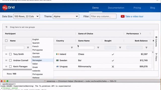 Test Combobox on ag-grid with Taiko смотреть онлайн
