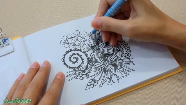 DIY: Мой SketchBOOK РИСУЮ ♥ Дудлинг Цветы ♥ Zentangle, Doodling ♥ Идеи для скетчбука, ЛД