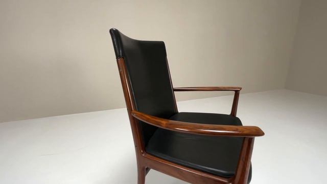 Armchair in Rosewood and Leather by Kai Lyngfeldt Larsen, Denmark 1960s смотреть онлайн