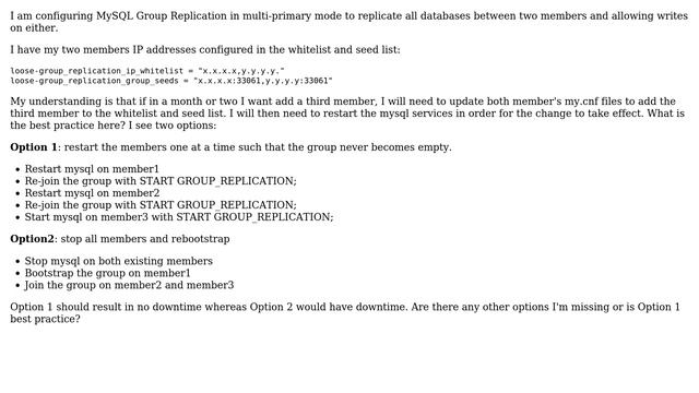 MySQL Group Replication multi-primary - add new member смотреть онлайн
