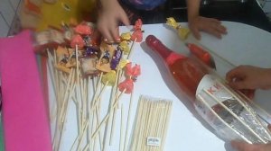 Букет из шампанского и конфет